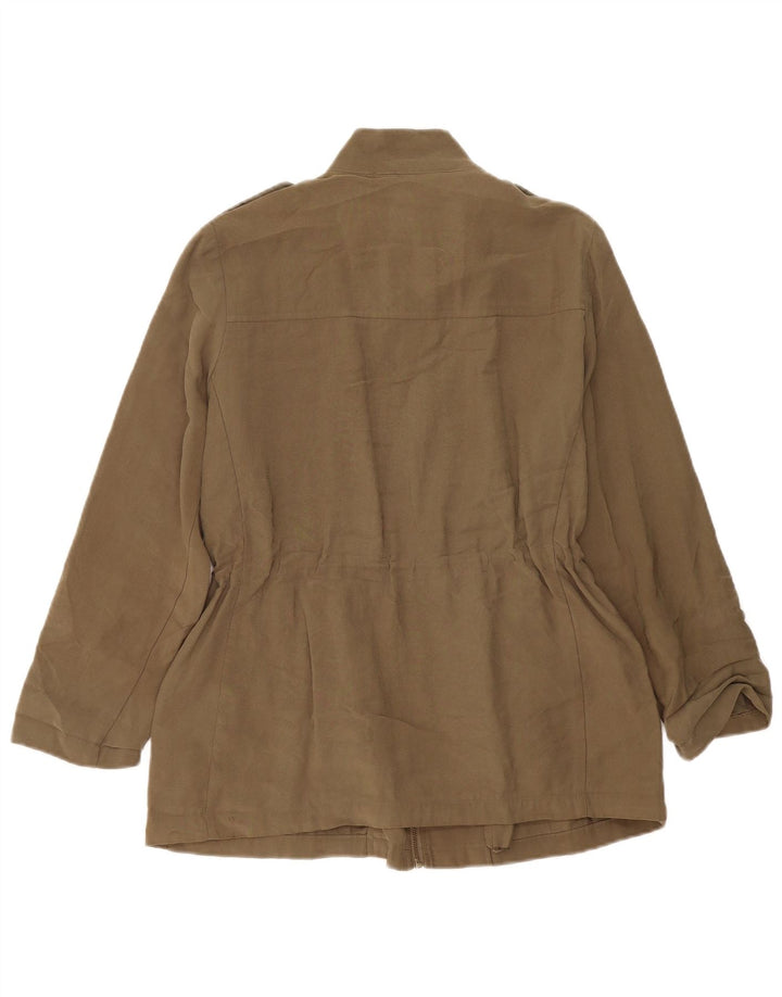 Zara Γυναικείο Military Jacket UK 14 Medium Khaki Viscose