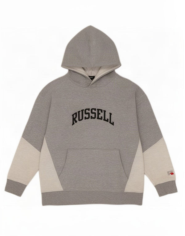 Zara Boys Graphic Hoodie Jumper 8-9 Years Grey Colourblock Cotton
