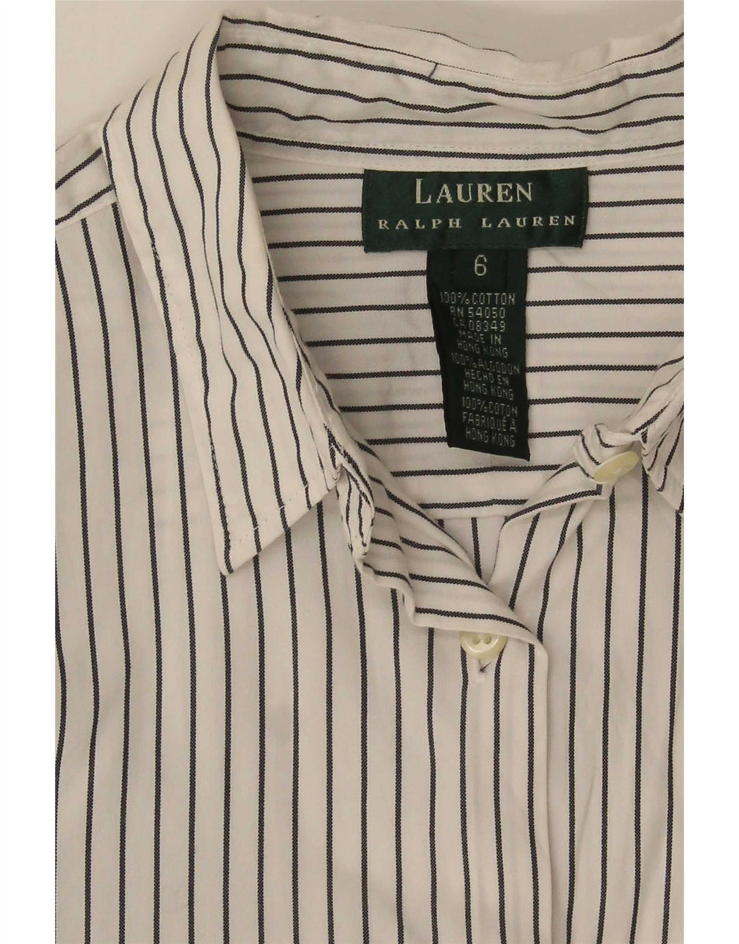Γυναικείο πουκάμισο Ralph Lauren US 6 Μεσαίο λευκό ριγέ βαμβακερό