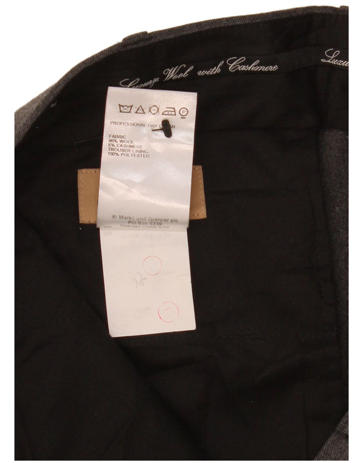 MARKS & SPENCER Ανδρικό ίσιο παντελόνι W36 L29 Γκρι μαλλί