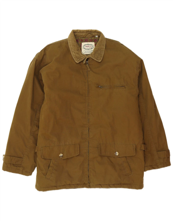 Vintage Mens Utility Jacket UK 40 Large Brown Βαμβακερό