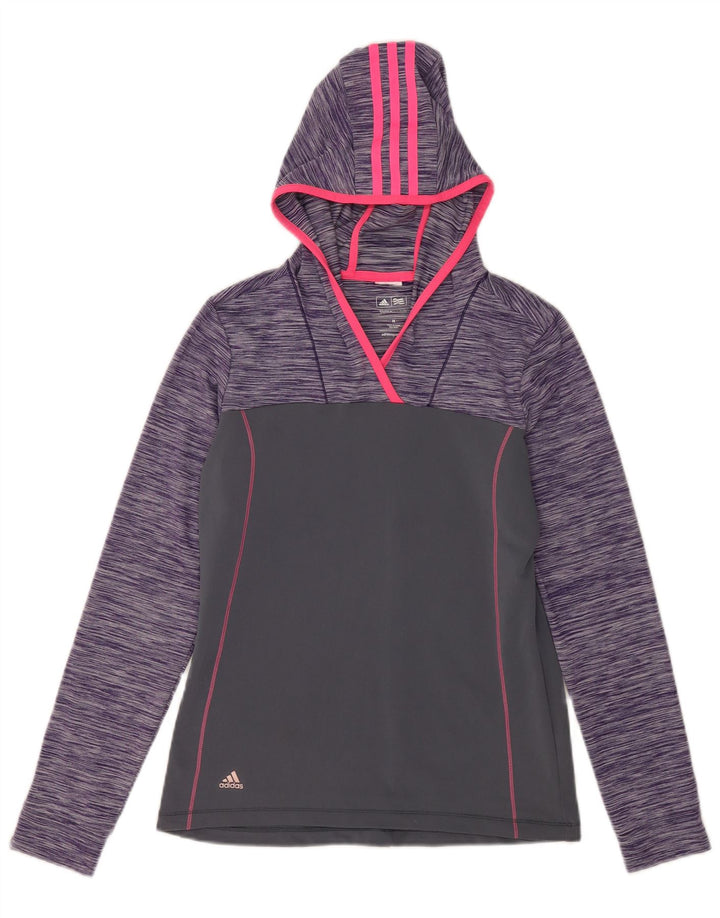 Adidas Γυναικείο Climawarm Top μακρυμάνικο UK 12 Medium Grey Colourblock