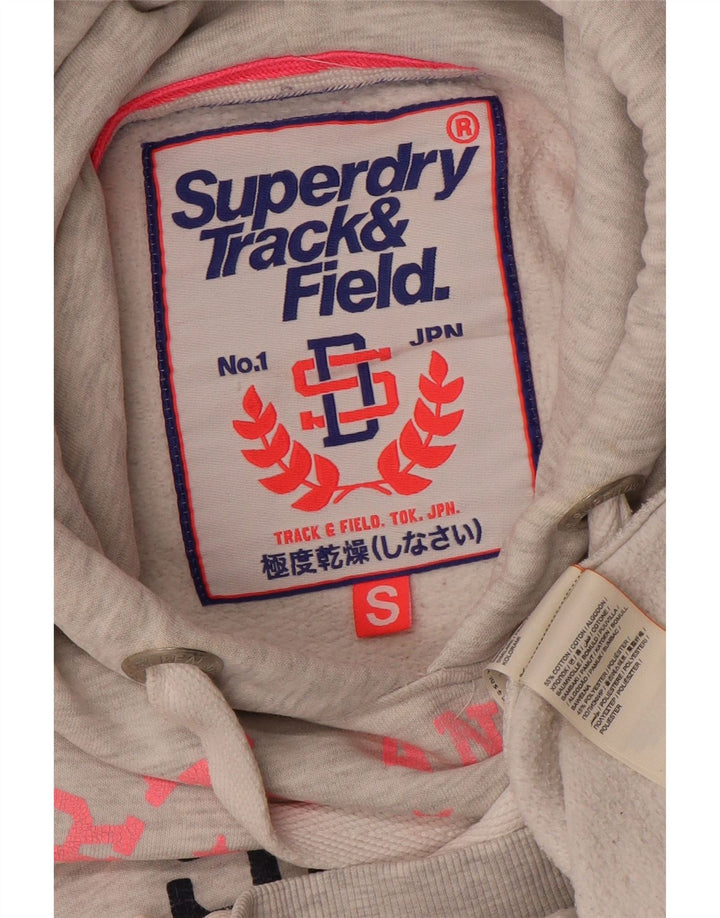 Γυναικείο γραφικό κουκούλα SUPERDRY UK 10 Μικρό βαμβακερό γκρι