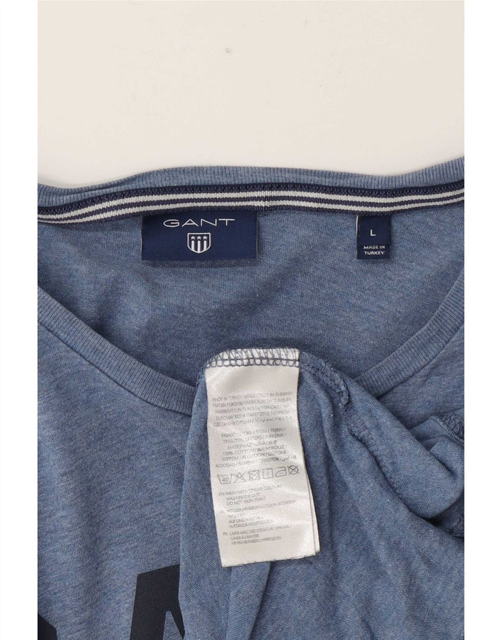 Ανδρικό γραφικό T-Shirt Gant Top μεγάλο μπλε βαμβακερό