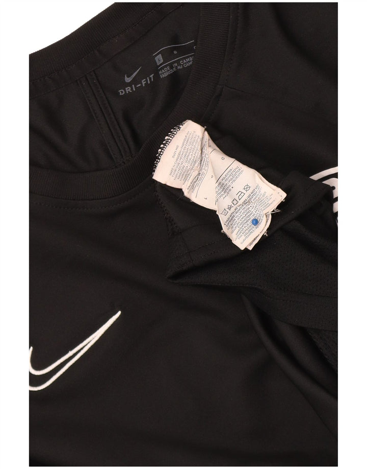 Ανδρικό γραφικό μπλουζάκι Nike Dri Fit Top μεγάλο μαύρο έγχρωμο πολυεστέρα
