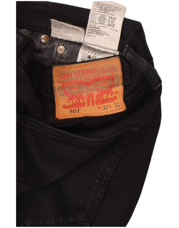 Levi's Mens 501 Straight Jeans W32 L32 Μαύρο βαμβακερό