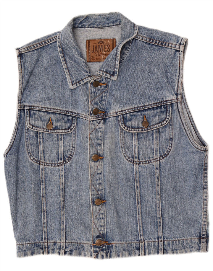 James Dillon Ανδρικό Τζιν Gilet UK 36 Small Blue Cotton