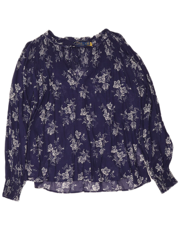 Γυναικεία μπλούζα Polo Ralph Lauren Top UK 14 Medium Navy Blue Floral