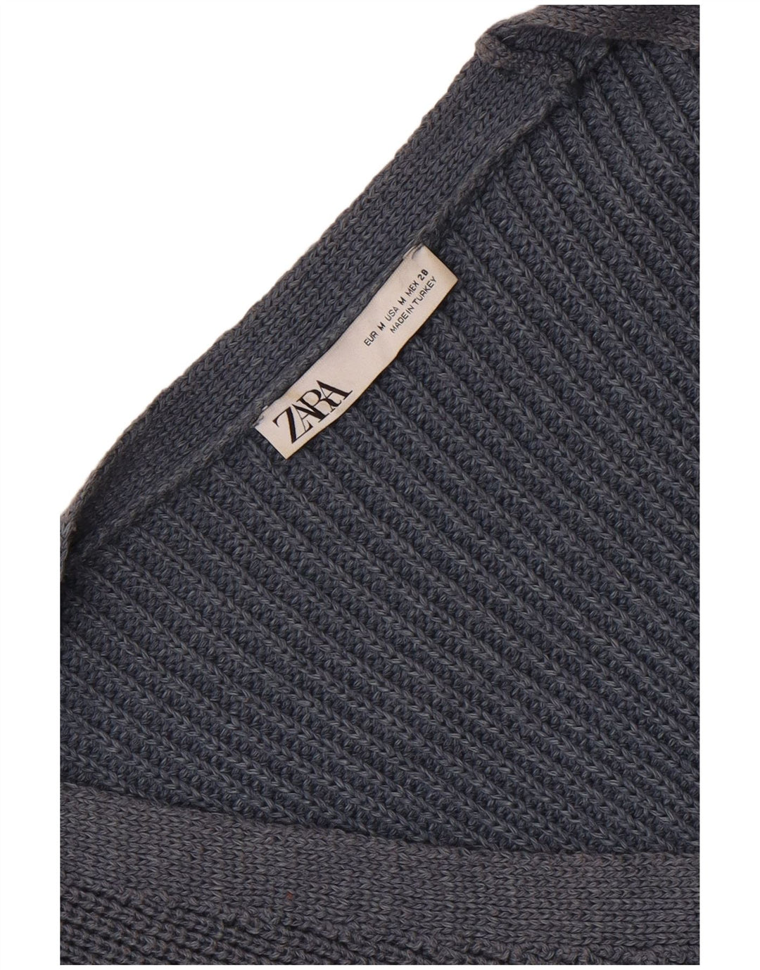 Zara Γυναικεία Ζακέτα Crop UK 14 Medium Navy Blue