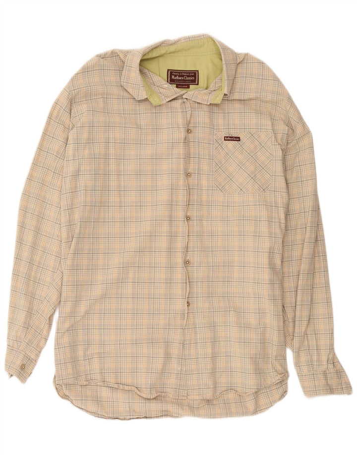 Ανδρικό πουκάμισο Marlboro Classics 2XL Beige Check Cotton