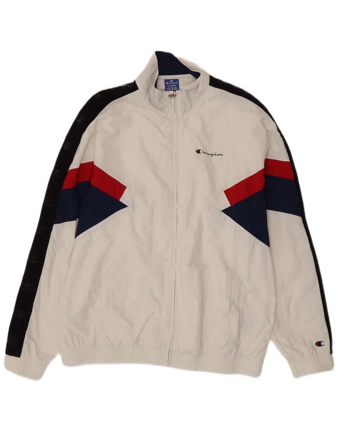 CHAMPION Ανδρική φόρμα φόρμας γραφικών Top Jacket XL White Colourblock Polyamide