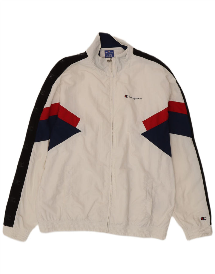CHAMPION Ανδρική φόρμα φόρμας γραφικών Top Jacket XL White Colourblock Polyamide