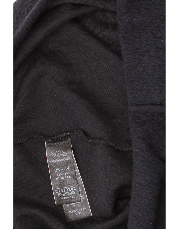 Marks & Spencer Γυναικεία Pencil Φούστα UK 14 Large W32 Navy Blue Polyester