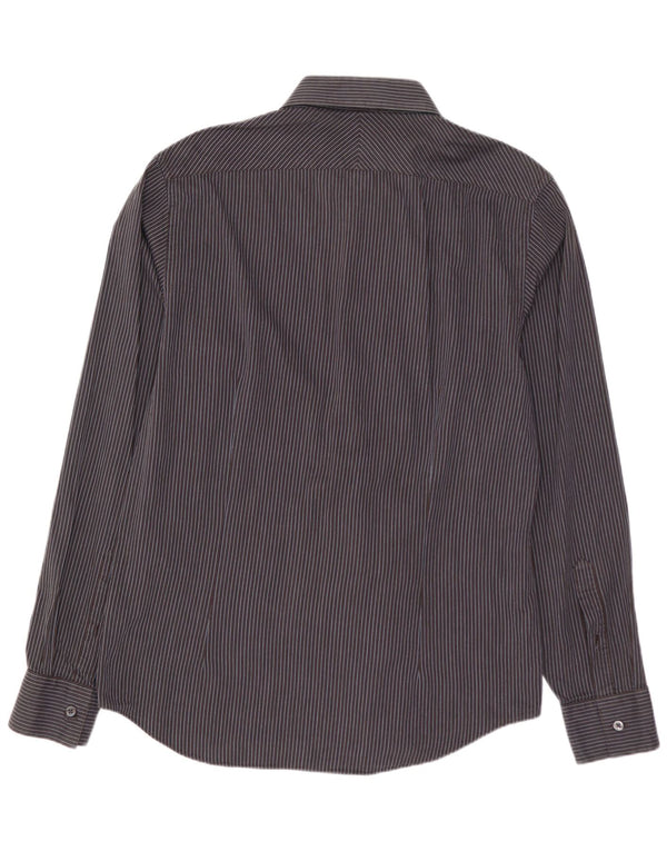 CALVIN KLEIN Ανδρικό πουκάμισο Slim Fit Μέγεθος 41 16 Μεγάλο γκρι ριγέ βαμβακερό