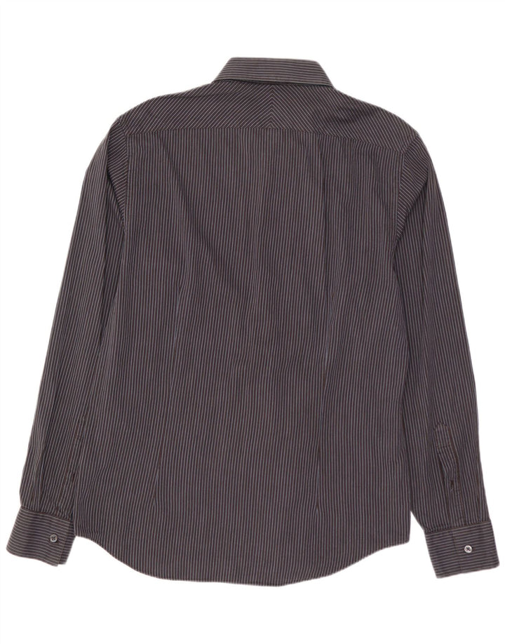 CALVIN KLEIN Ανδρικό πουκάμισο Slim Fit Μέγεθος 41 16 Μεγάλο γκρι ριγέ βαμβακερό