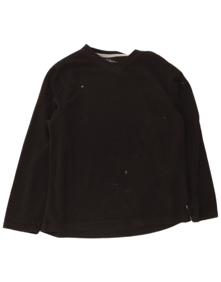 Marks & Spencer Ανδρικό Fleece Jumper Μεγάλος Μαύρος Πολυεστέρας