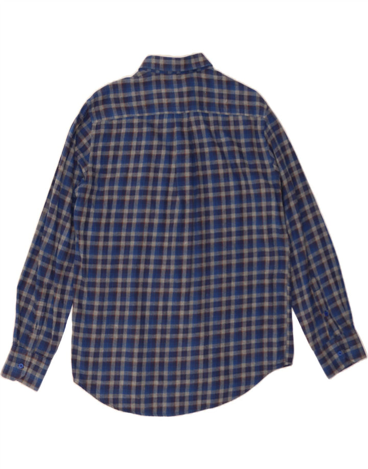 DACK'S Mens Regular Fit Flannel Shirt Medium Navy Blue Cotton Vintage Dack's and Second-Hand Dack's from Messina Hembry 