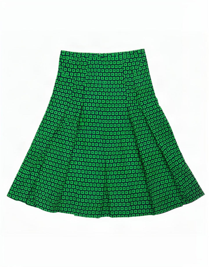 Vintage γυναικεία φούστα A-line EU 40 Medium W28 Green Geometric Polyester