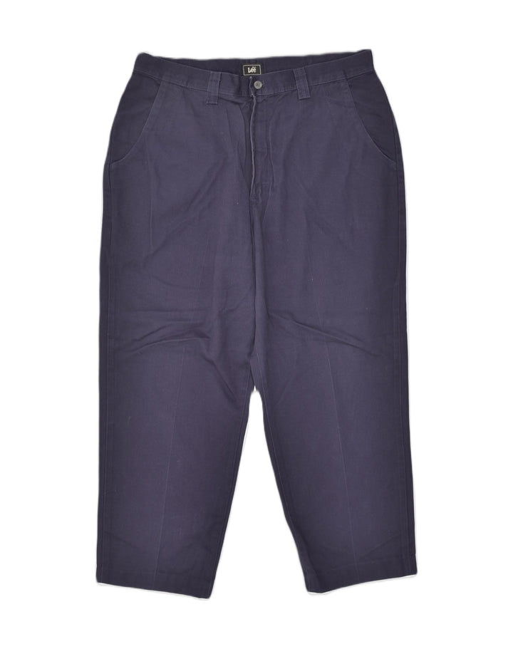 LEE Womens Tapered Chino Trousers US 18 2XL W36 L26 Navy Blue Cotton | Vintage Lee | Thrift | Second-Hand Lee | Used Clothing | Messina Hembry 