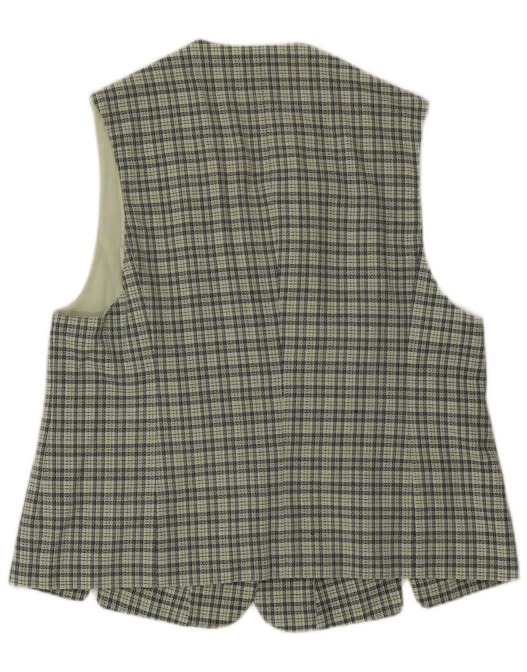 Vintage γυναικείο γιλέκο IT 46 Large Green Check Wool