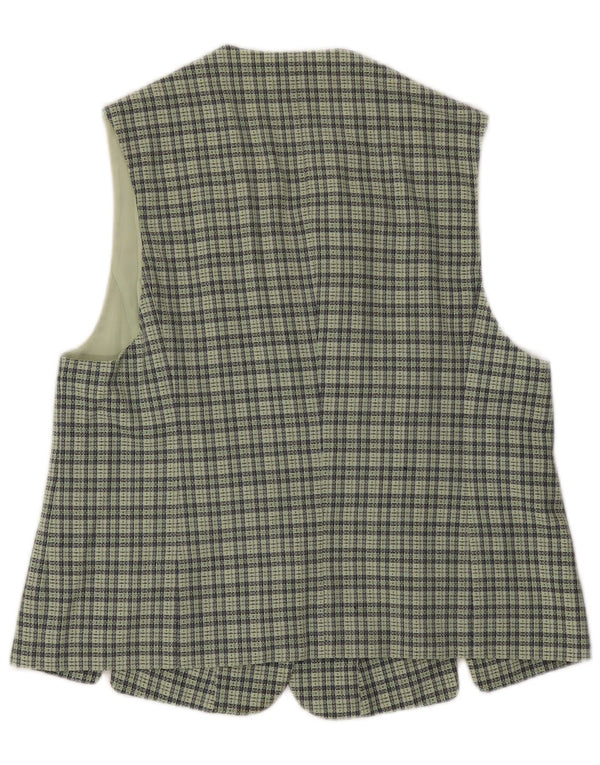 Vintage γυναικείο γιλέκο IT 46 Large Green Check Wool