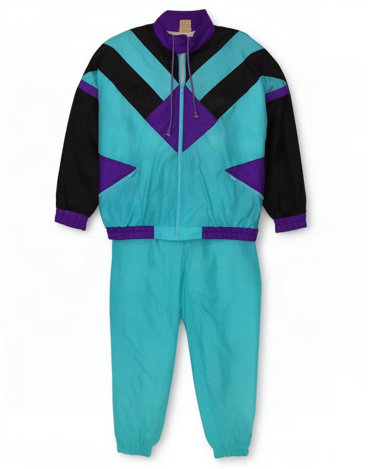 Vintage ανδρική φόρμα XL Blue Colourblock Πολυαμίδη Ρετρό