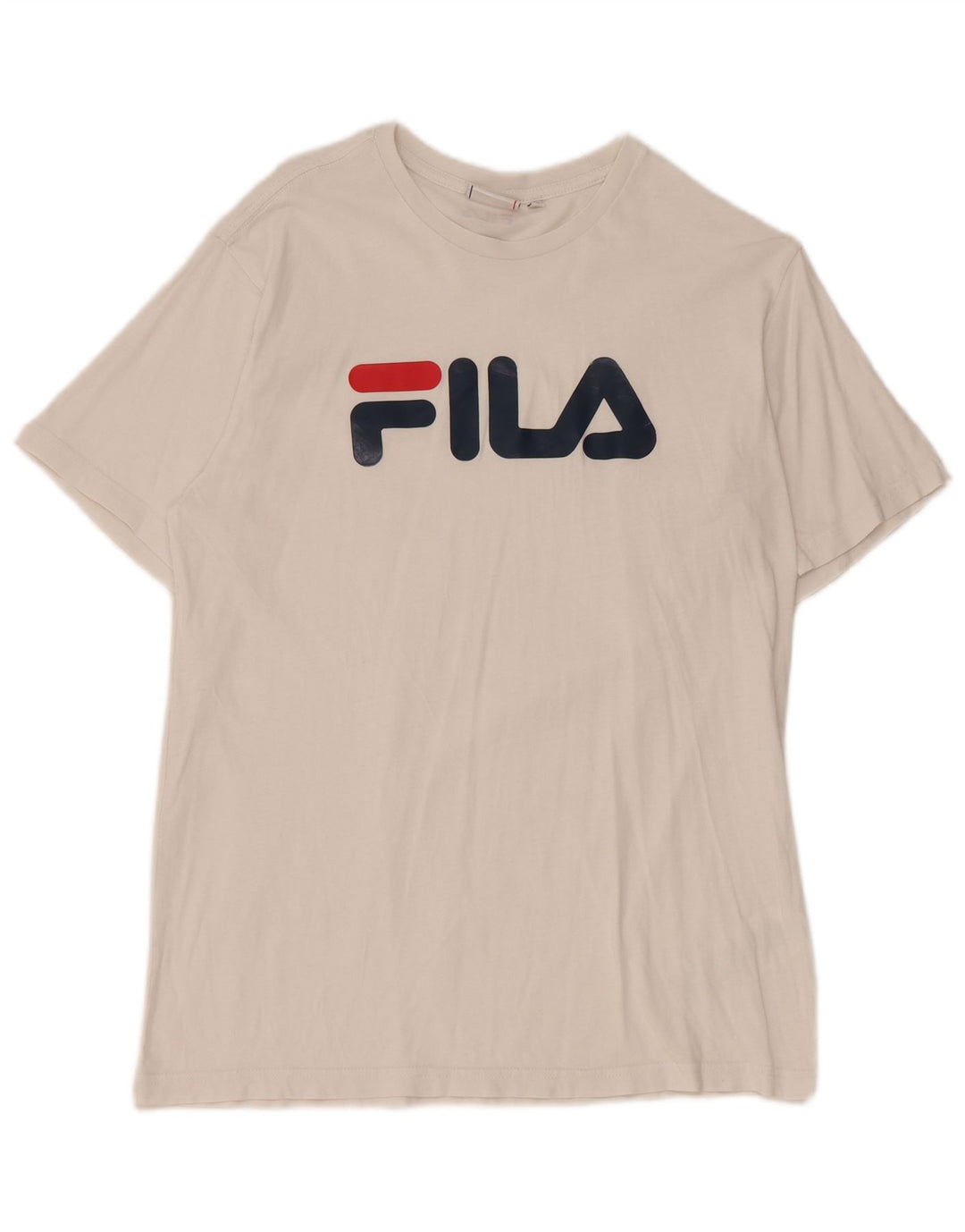 Fila Ανδρικό γραφικό T-Shirt Top Μικρό λευκό βαμβακερό