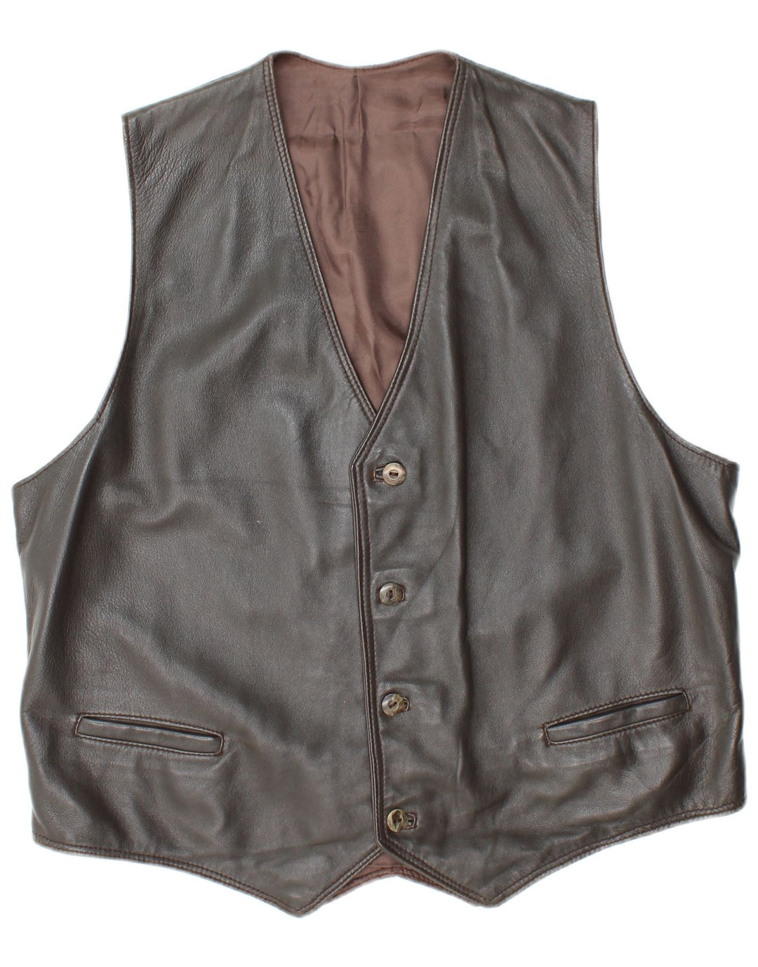 VINTAGE Ανδρικό Δερμάτινο Γιλέκο UK 38 Medium Grey