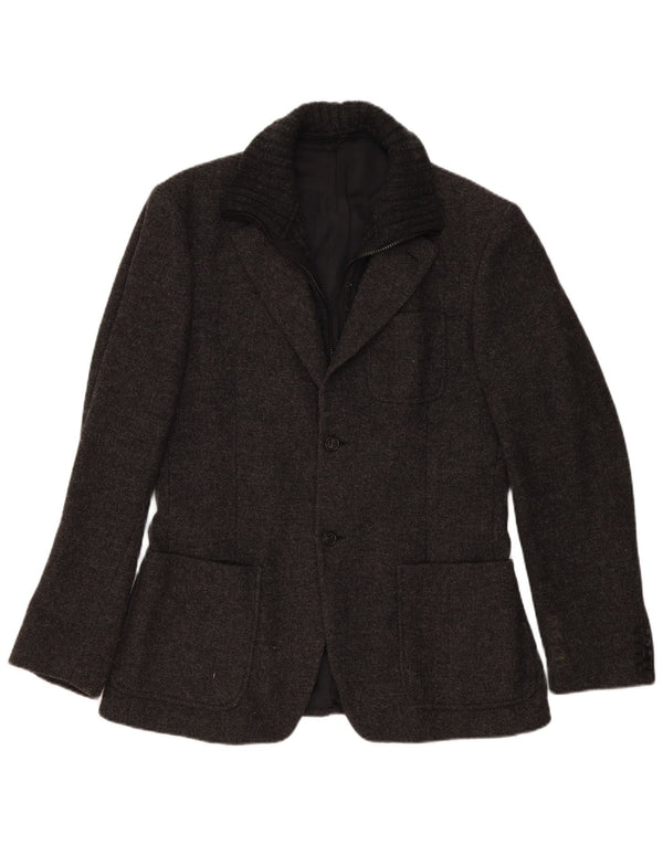 Benetton Ανδρικό σακάκι με 2 κουμπιά σακάκι IT 50 Large Grey Flecked Wool