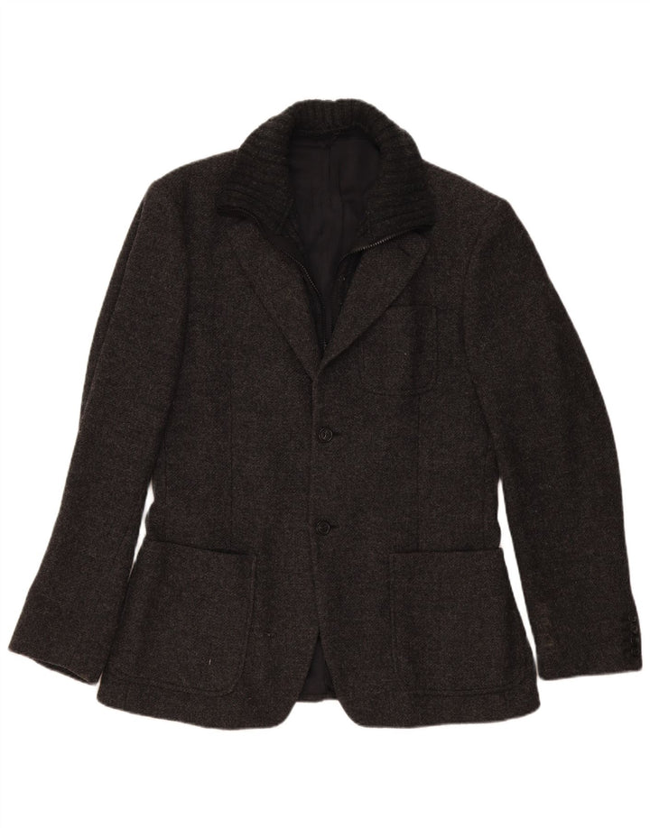 Benetton Ανδρικό σακάκι με 2 κουμπιά σακάκι IT 50 Large Grey Flecked Wool