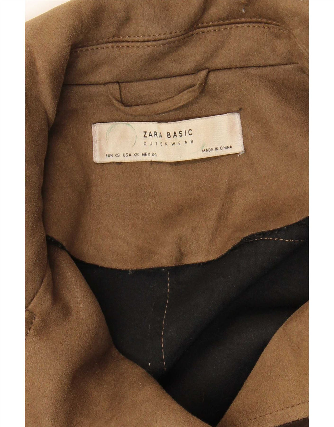 Zara Γυναικείο Crop Biker Jacket UK 6 XS Brown