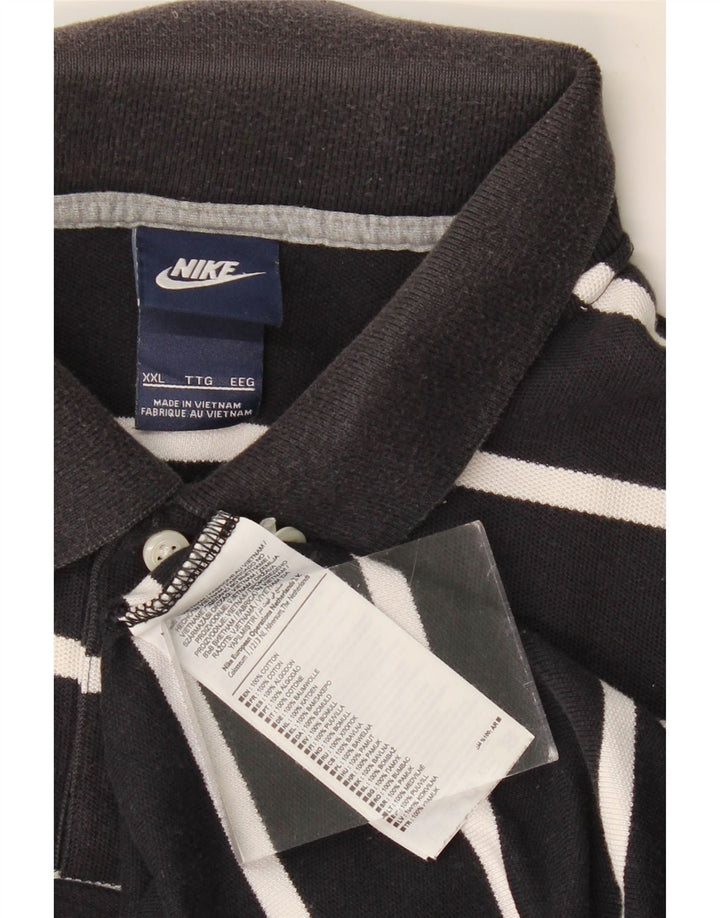 Ανδρικό μπλουζάκι πόλο NIKE 2XL Navy Blue ριγέ βαμβακερό