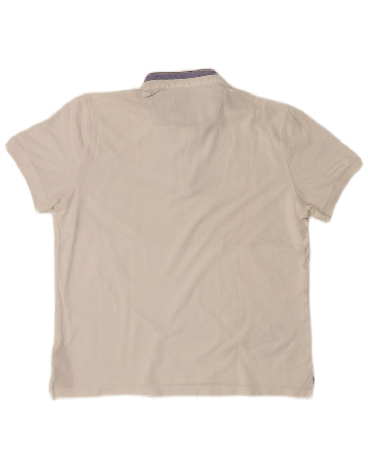 Ανδρικό πουκάμισο πόλο Massimo Dutti, μεσαίο λευκό βαμβακερό