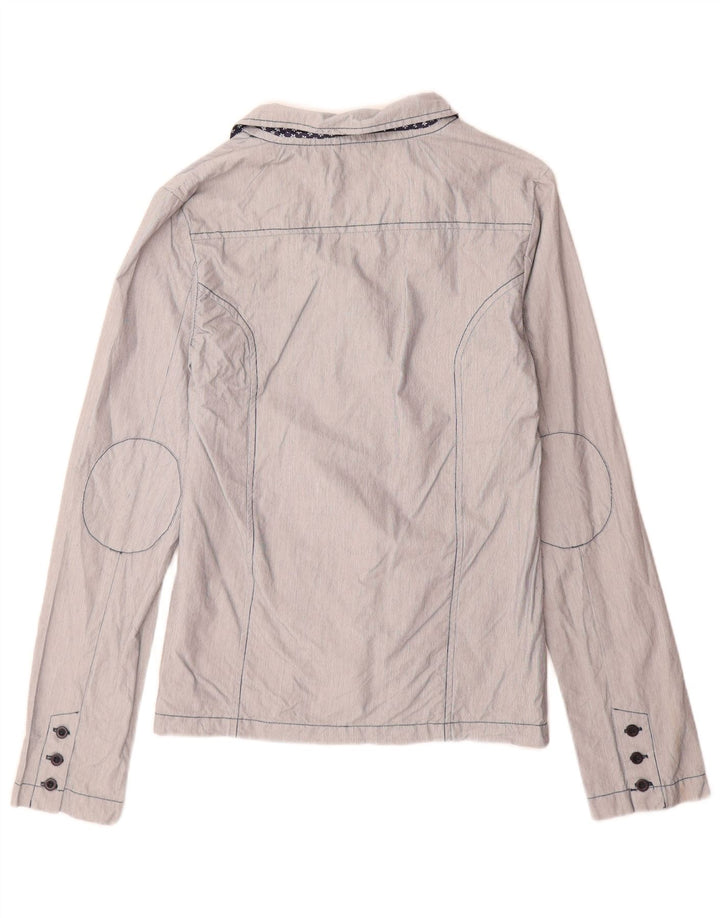 North Pole γυναικείο σακάκι blazer UK 16 μεγάλο μπλε βαμβακερό ρίγες