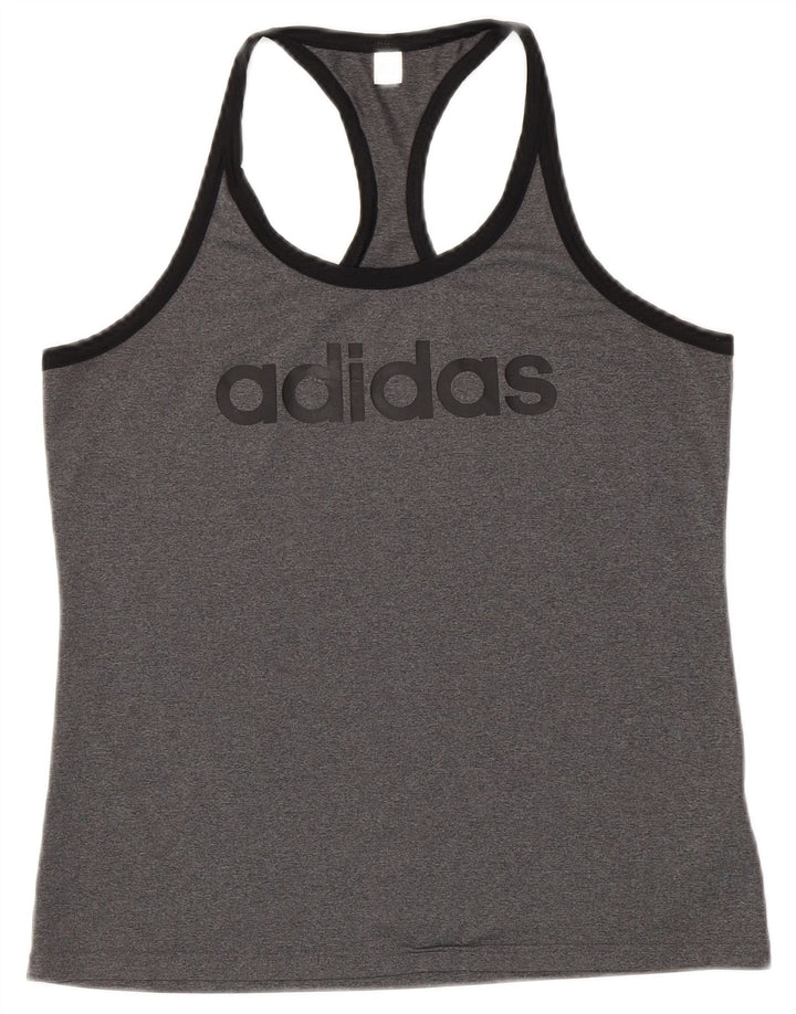 Γυναικείο γραφικό γιλέκο ADIDAS Climalite Top UK 12/14 Medium Grey Polyester