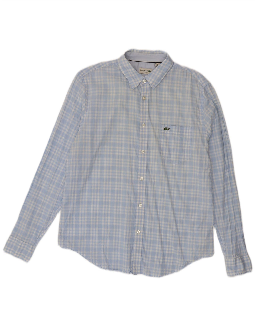 Ανδρικό πουκάμισο Lacoste Regular Fit Νούμερο 42 Μεγάλο μπλε βαμβακερό καρό