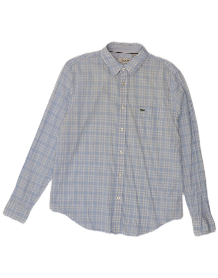 Ανδρικό πουκάμισο Lacoste Regular Fit Νούμερο 42 Μεγάλο μπλε βαμβακερό καρό