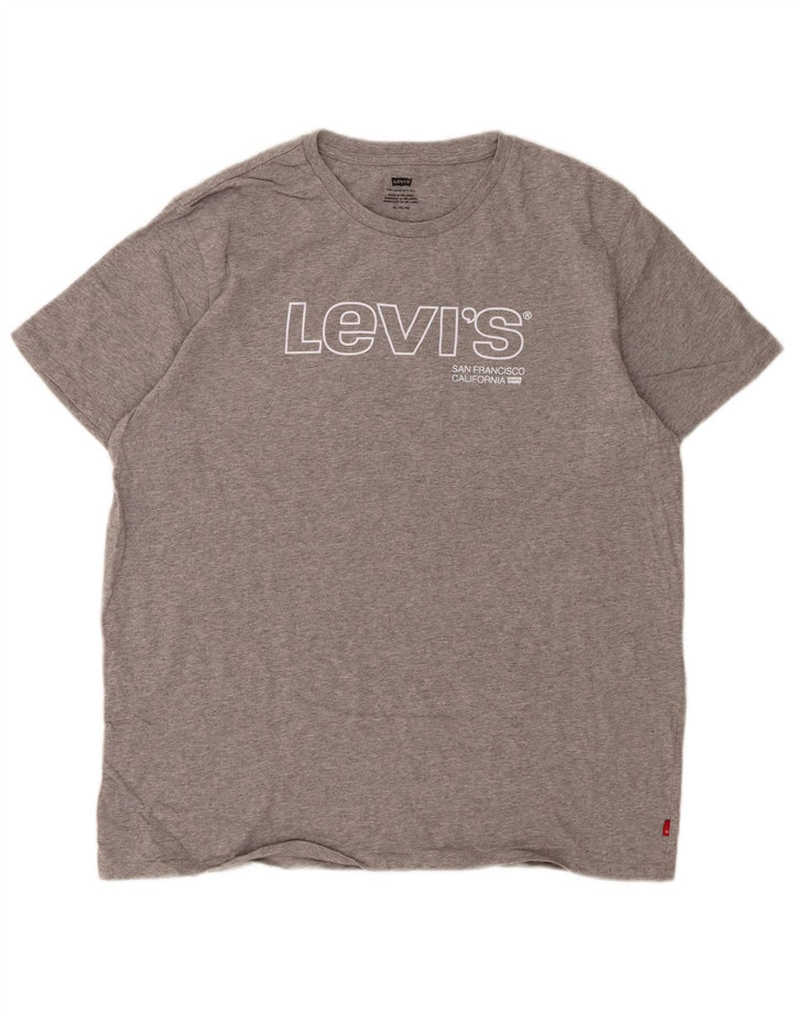 LEVI'S Mens Graphic T-Shirt Top XL Grey