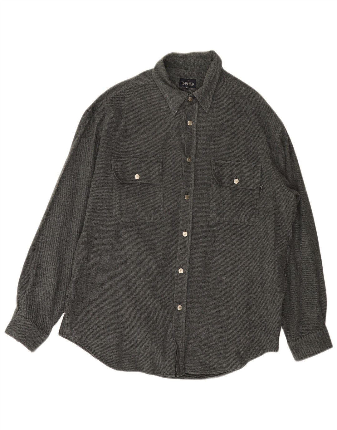 Ανδρικό φανελένιο πουκάμισο Trussardi Jeans XL Γκρι βισκόζη