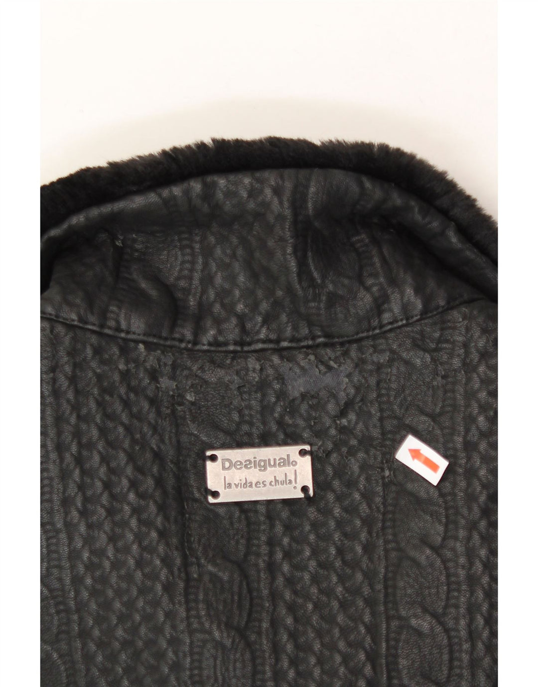 DESIGUAL Womens Bomber Jacket IT 38 XS Black Polyurethane Vintage Desigual and Second-Hand Desigual from Messina Hembry 