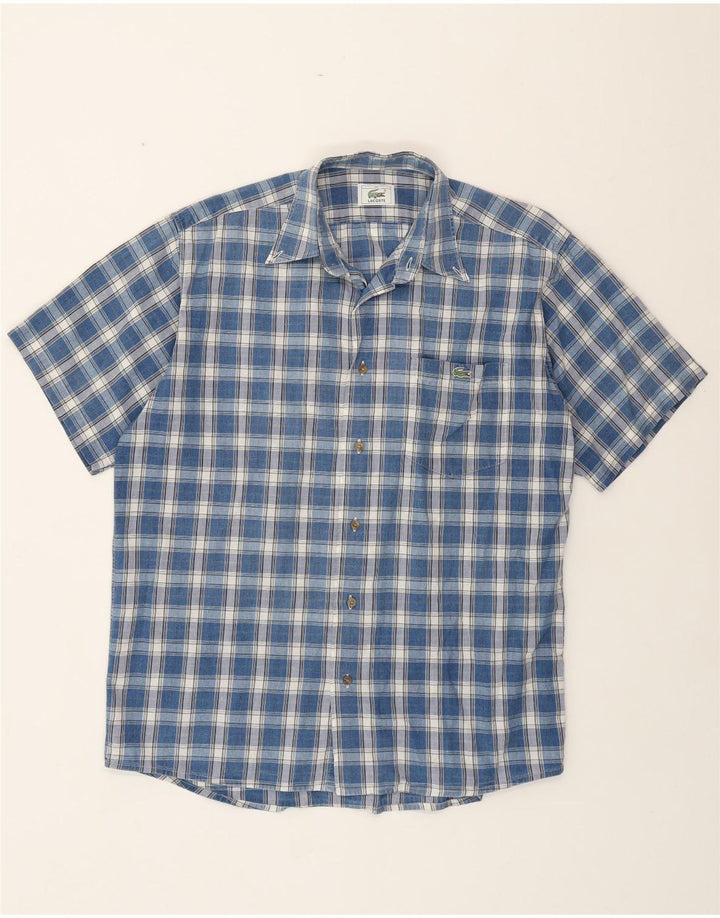 Ανδρικό κοντομάνικο πουκάμισο LACOSTE Μέγεθος 40 Medium Blue Check