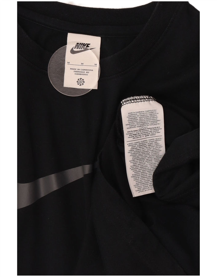 Ανδρικό γραφικό μπλουζάκι Nike, μεσαίο μαύρο βαμβακερό
