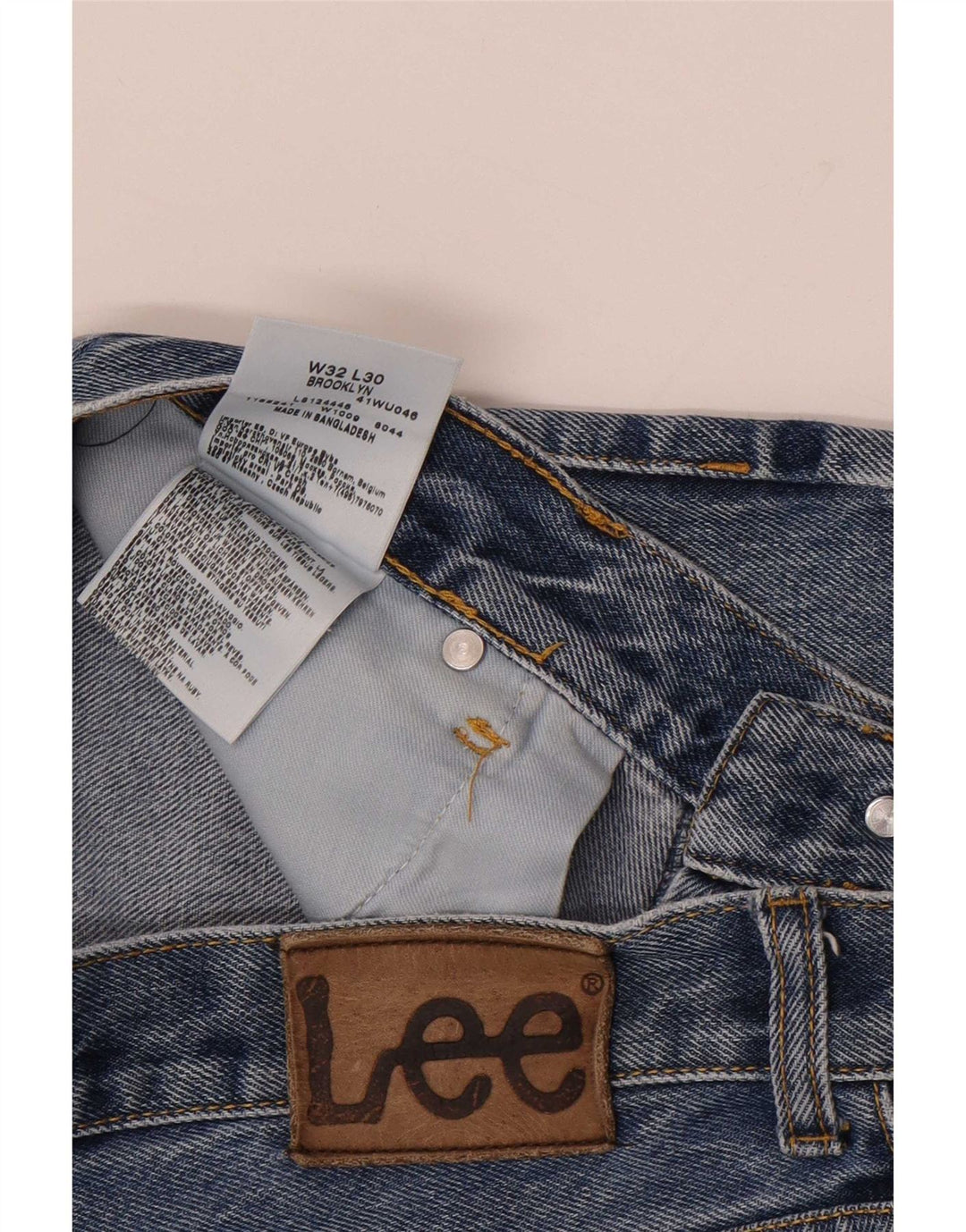 Lee Mens Straight Jeans W32 L30 Μπλε Βαμβακερό