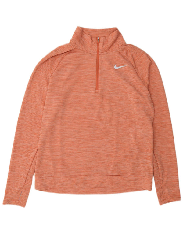 Γυναικείο φούτερ Nike Dri Fit με φερμουάρ με λαιμόκοψη Jumper UK 14 με μεσαίο πορτοκαλί φλύκταινες