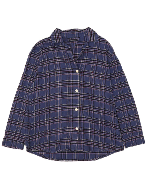 Tommy Hilfiger Γυναικείο φανελένιο πουκάμισο UK 18 XL Navy Blue Check Cotton