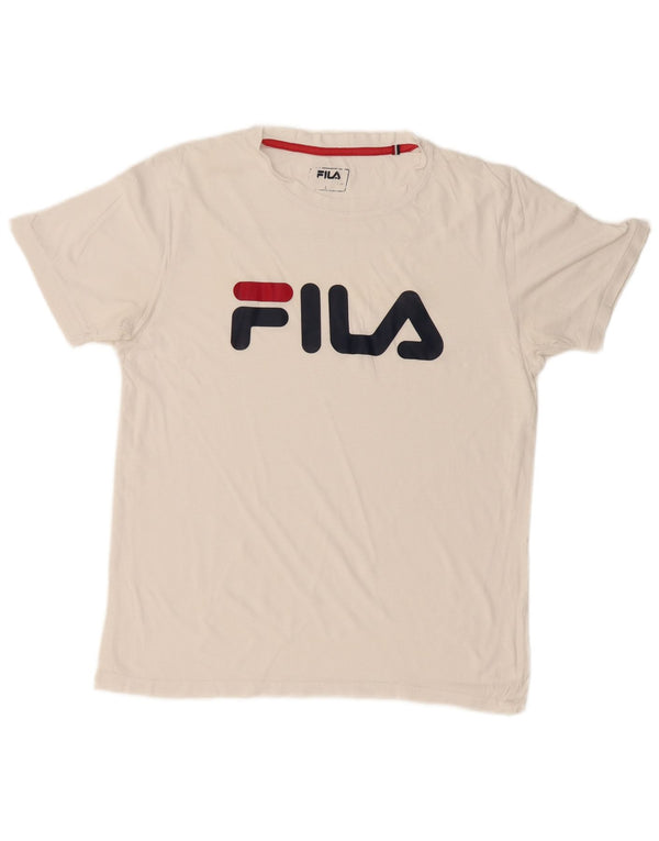 Ανδρικό γραφικό μπλουζάκι FILA Top Large White