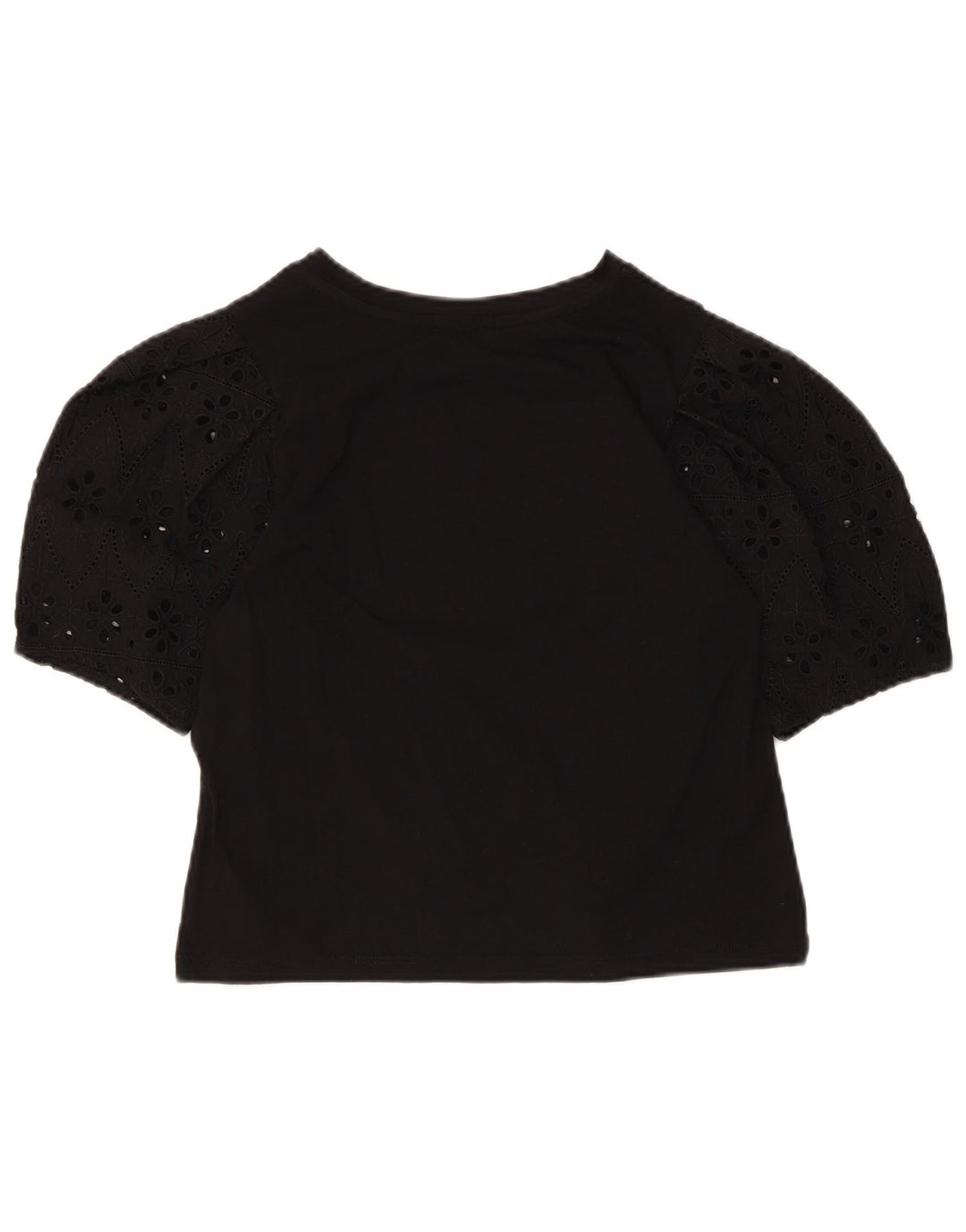 Zara Γυναικεία Μπλούζα Crop Top UK 10 Small Black