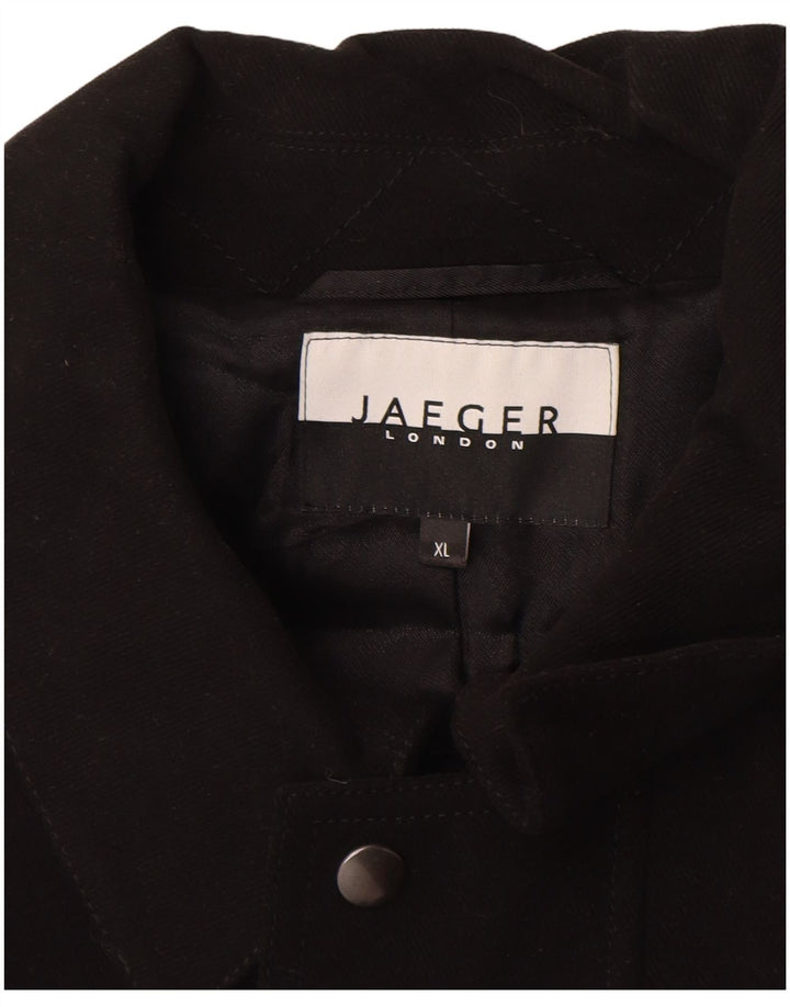 Ανδρικό παλτό Jaeger UK 42 XL Μαύρο βαμβακερό