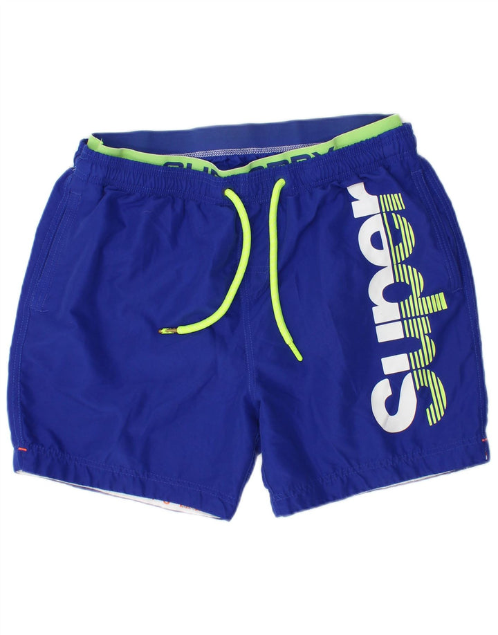 Ανδρικό γραφικό σορτς κολύμβησης Superdry 2XL μπλε πολυεστέρα