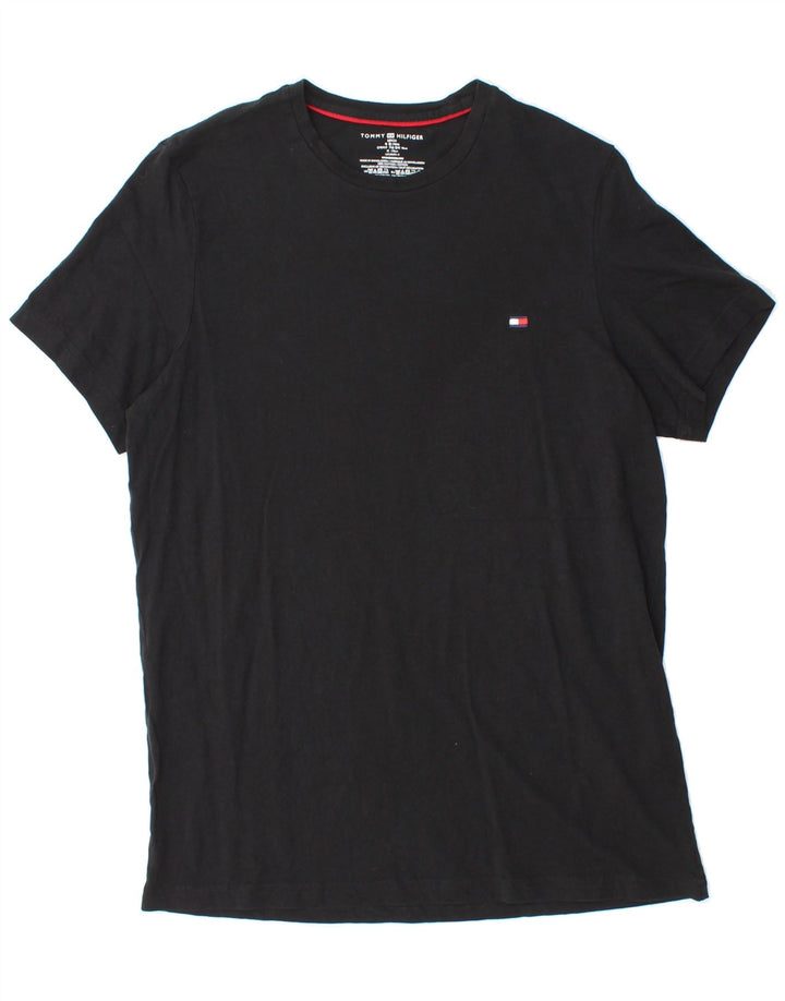 TOMMY HILFIGER Mens T-Shirt Top Small Black Cotton Vintage Tommy Hilfiger and Second-Hand Tommy Hilfiger from Messina Hembry 